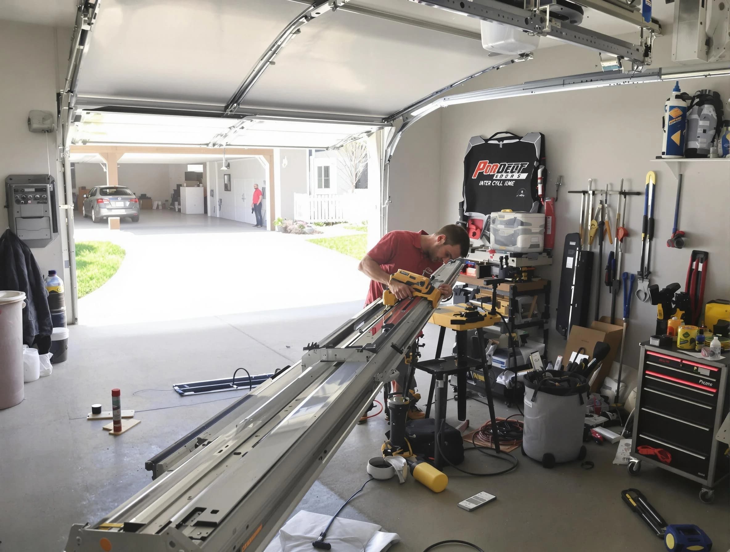 Monsey Garage Door Repair expert performing track repair in Monsey